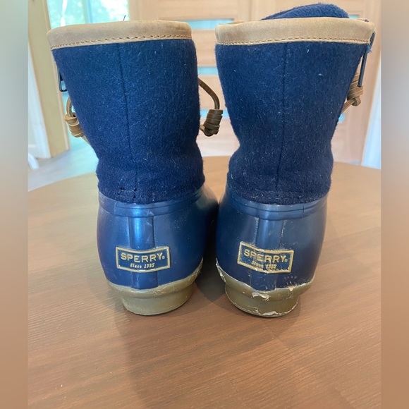 Sperry Top sider Saltwater STS85911 Women duck boots Emboss Wool Navy Sz: 7 - Picture 6 of 9